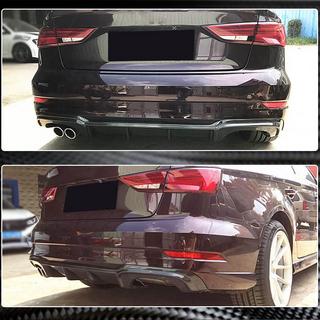 Difusor de parachoques trasero V5 (para S-Line Sedan 2017-2020, Carbono) Audi A3 2012-2020 foto 3