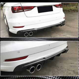 Difusor de parachoques trasero V5 (para S-Line Sedan 2017-2020, Carbono) Audi A3 2012-2020 foto 4