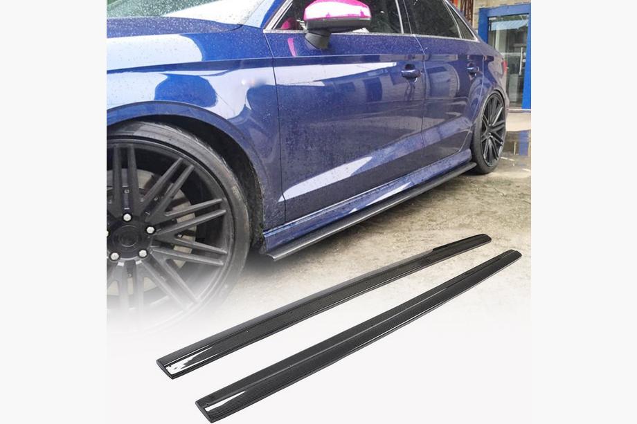 Audi A3 2012-2020 Taloneras laterales V3 (para S-Line Sedan, carbono) Image
