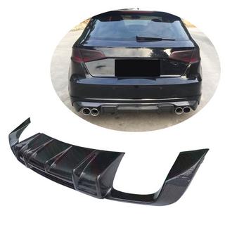 Difusor de Parachoques Trasero V1 (para S-Line HB 2012-2016, Carbono) Audi A3 2012-2020 foto 1