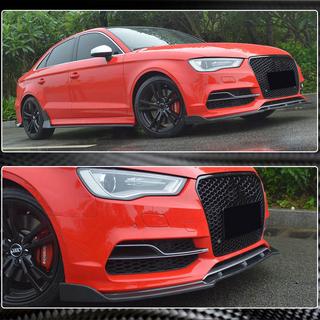 Lip spoiler del parachoques delantero Lip V3 (para S-Line Sedan 2012-2016, Carbono) Audi A3 2012-2020 foto 4