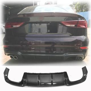 Difusor de parachoques trasero V4 (para S-Line Sedan 2017-2020, Carbono) Audi A3 2012-2020 foto 1