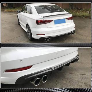 Difusor de parachoques trasero V4 (para S-Line Sedan 2017-2020, Carbono) Audi A3 2012-2020 foto 3