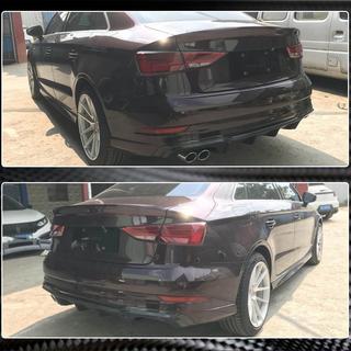 Difusor de parachoques trasero V4 (para S-Line Sedan 2017-2020, Carbono) Audi A3 2012-2020 foto 4