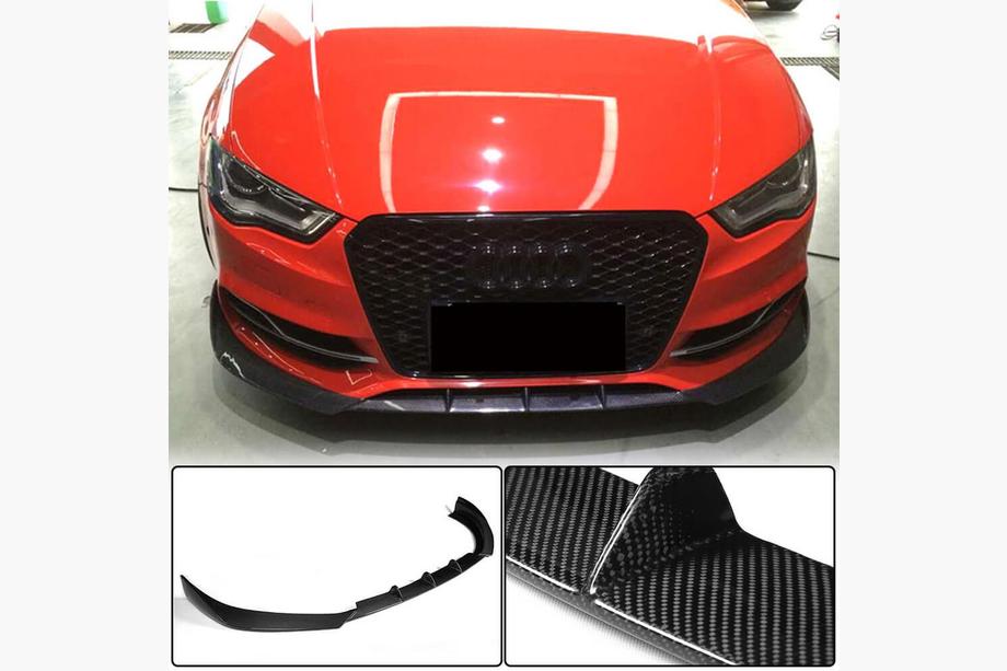 Audi A3 2012-2020 Lip spoiler del parachoques delantero Lip V2 (para S-Line Sedan 2012-2016, Carbono) Image