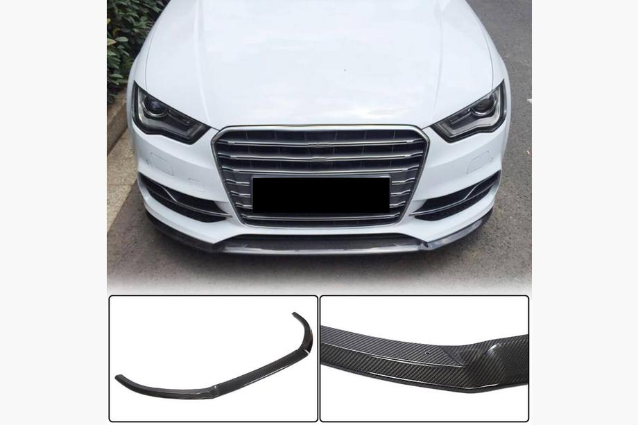 Audi A3 2012-2020 Lip spoiler del paragolpes delantero Lip V1 (para S-Line Sedan 2012-2016, Carbono) Foto 1