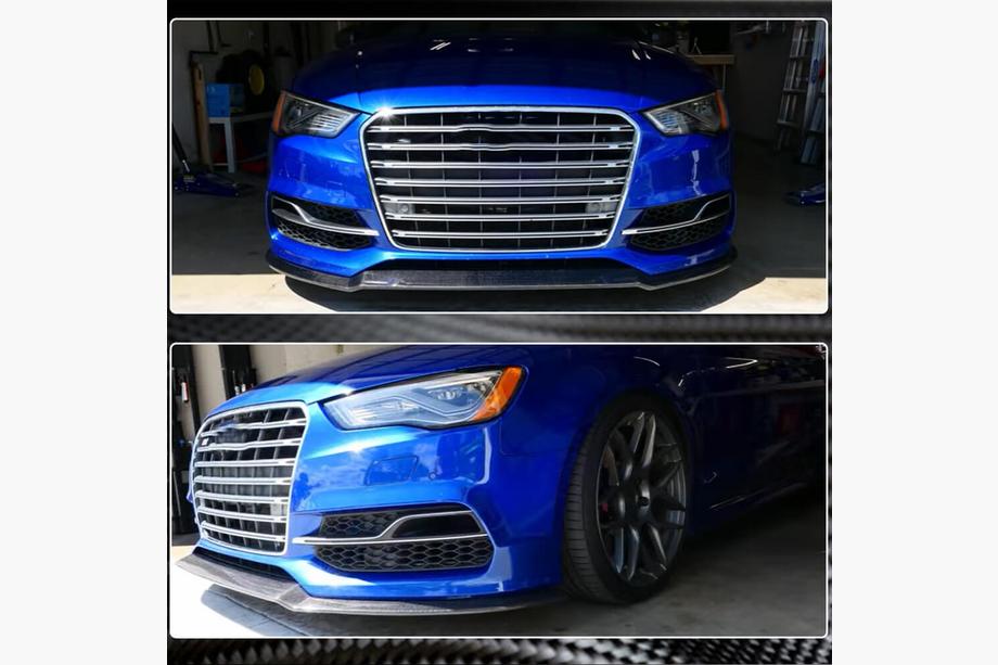 Audi A3 2012-2020 Lip spoiler del paragolpes delantero Lip V1 (para S-Line Sedan 2012-2016, Carbono) Foto 4