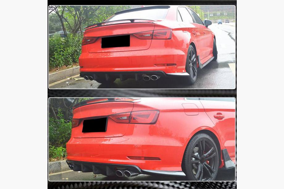 Audi A3 2012-2020 Difusor de parachoques trasero V3 (para S-Line Sedan 2012-2016, Carbono) Foto 3