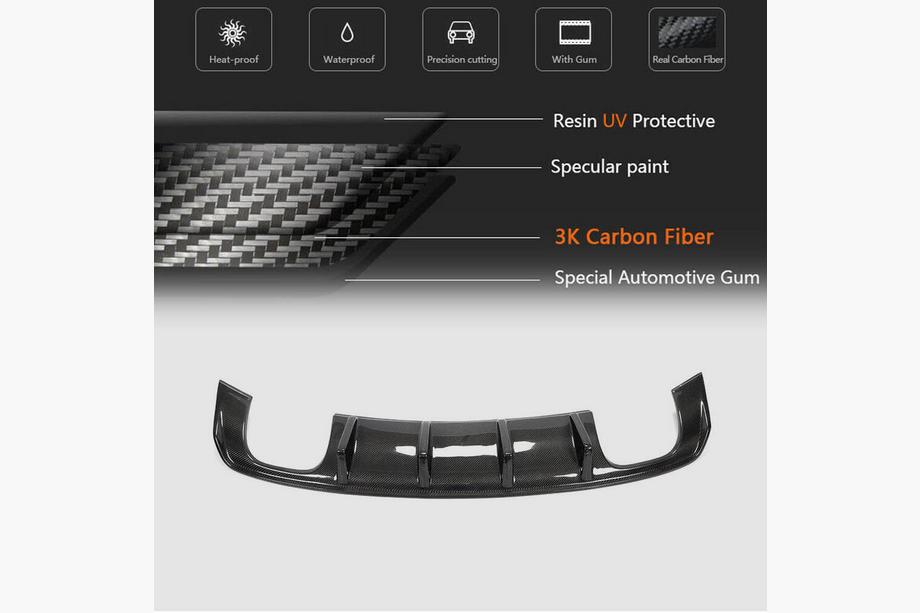 Audi A3 2012-2020 Difusor de parachoques trasero V3 (para S-Line Sedan 2012-2016, Carbono) Foto 5