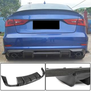 Difusor de parachoques trasero V1 (para S-Line Sedan 2012-2016, Carbono) Audi A3 2012-2020 foto 1