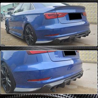 Difusor de parachoques trasero V1 (para S-Line Sedan 2012-2016, Carbono) Audi A3 2012-2020 foto 3