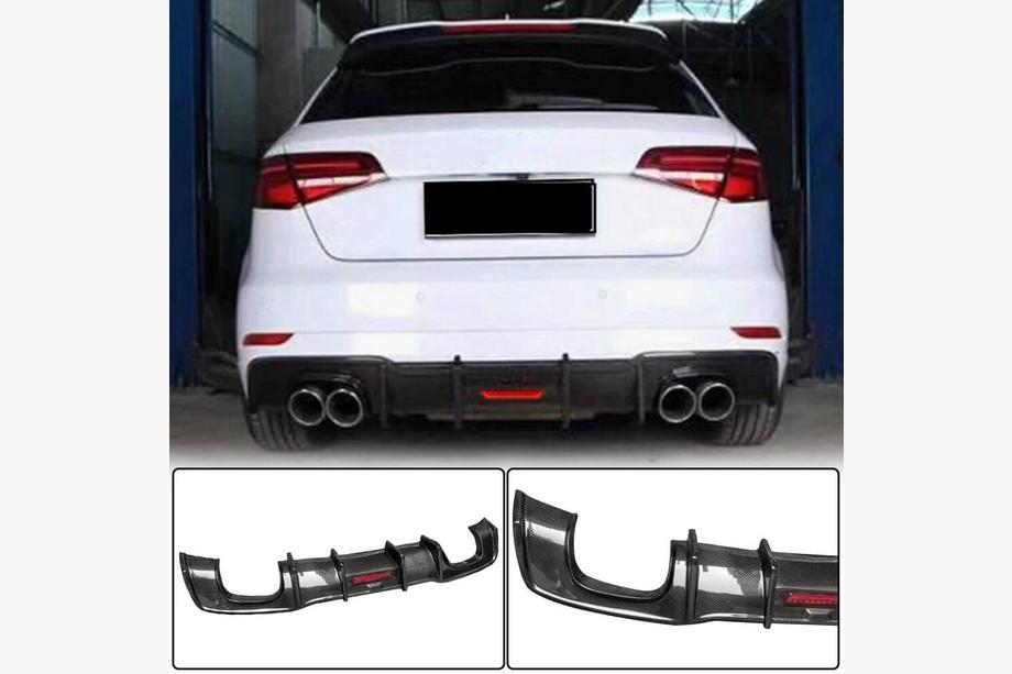 Audi A3 2012-2020 Difusor Trasero de Parachoques V1 para S-Line HB 2017-2020, Carbono Foto 1