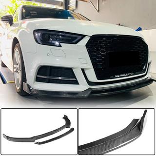 Lip spoiler del paragolpes delantero Lip V4 (para S-Line Sedan 2017-2020, Carbono) Audi A3 2012-2020 foto 1
