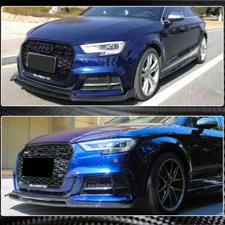 Lip spoiler del paragolpes delantero Lip V4 (para S-Line Sedan 2017-2020, Carbono) Audi A3 2012-2020 foto 3