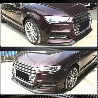 Lip delantero para paragolpes Lip V3 (para S-Line Sedan 2017-2020, Carbono) Audi A3 2012-2020 foto 4