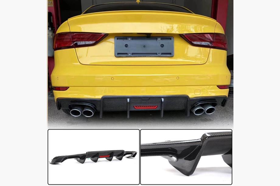 Audi A3 2012-2020 Difusor trasero V3 para S-Line Sedan 2017-2020 (Carbono) Image