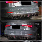 Audi A3 2012-2020 Difusor de parachoques trasero V2 (para S-Line Sedan 2017-2020, Carbono) foto 4