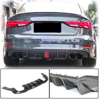 Difusor de parachoques trasero V2 (para S-Line Sedan 2017-2020, Carbono) Audi A3 2012-2020 foto 1