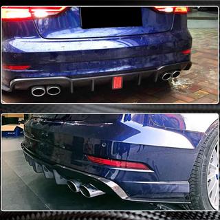 Difusor de parachoques trasero V2 (para S-Line Sedan 2017-2020, Carbono) Audi A3 2012-2020 foto 3