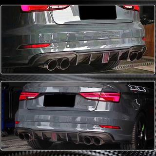 Difusor de parachoques trasero V2 (para S-Line Sedan 2017-2020, Carbono) Audi A3 2012-2020 foto 4