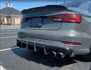 Audi A3 2012-2020 Difusor de parachoques trasero V1 (para S-Line Sedan 2017-2020, Carbono) foto 2