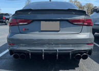 Audi A3 2012-2020 Difusor de parachoques trasero V1 (para S-Line Sedan 2017-2020, Carbono) foto 3
