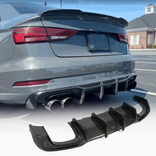 Difusor de parachoques trasero V1 (para S-Line Sedan 2017-2020, Carbono) Audi A3 2012-2020 foto 1