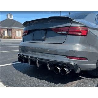 Difusor de parachoques trasero V1 (para S-Line Sedan 2017-2020, Carbono) Audi A3 2012-2020 foto 2