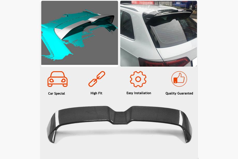 Audi A3 2012-2020 Spoiler V1 (para S-Line HB, Carbono) Foto 2