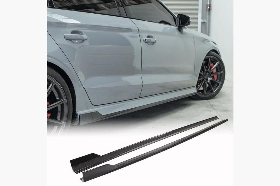 Audi A3 2012-2020 Faldones laterales V1 (para S-Line Sedan, carbono) Image