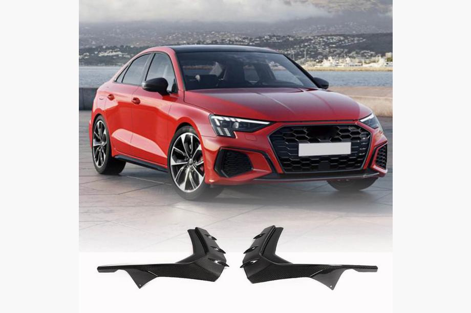 Audi A3 2020- Lip spoiler del paragolpes delantero (para S-Line Sedan 2020-2023, Carbono) Foto 1
