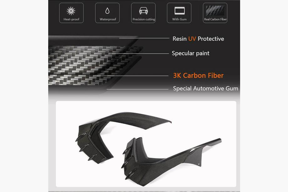 Audi A3 2020- Lip spoiler del paragolpes delantero (para S-Line Sedan 2020-2023, Carbono) Foto 5