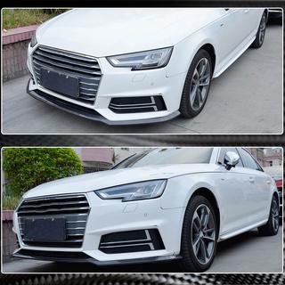 Lip spoiler del parachoques delantero Lip V4 (para S-Line Sedan 2015-2019, Carbono) foto 3