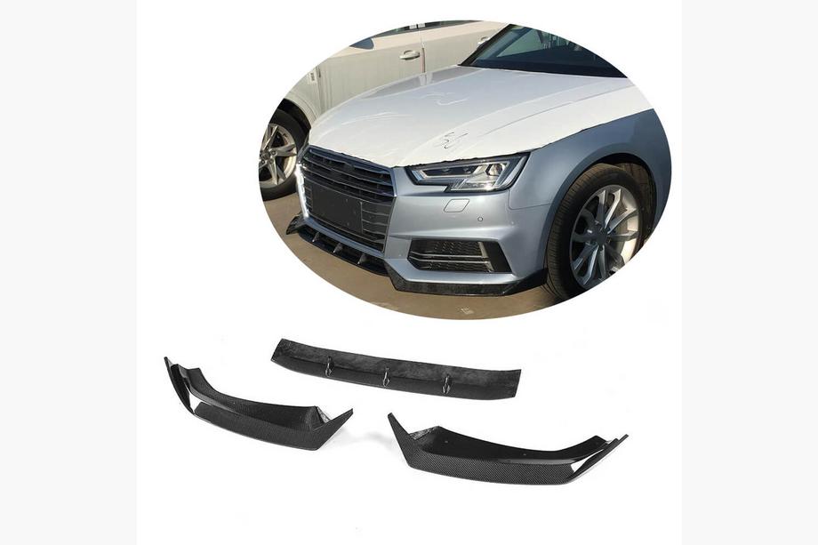 Audi A4 B9 2015-2024 Lips del parachoques delantero Lip V5 (para S-Line Sedan 2015-2019, Carbono) Image