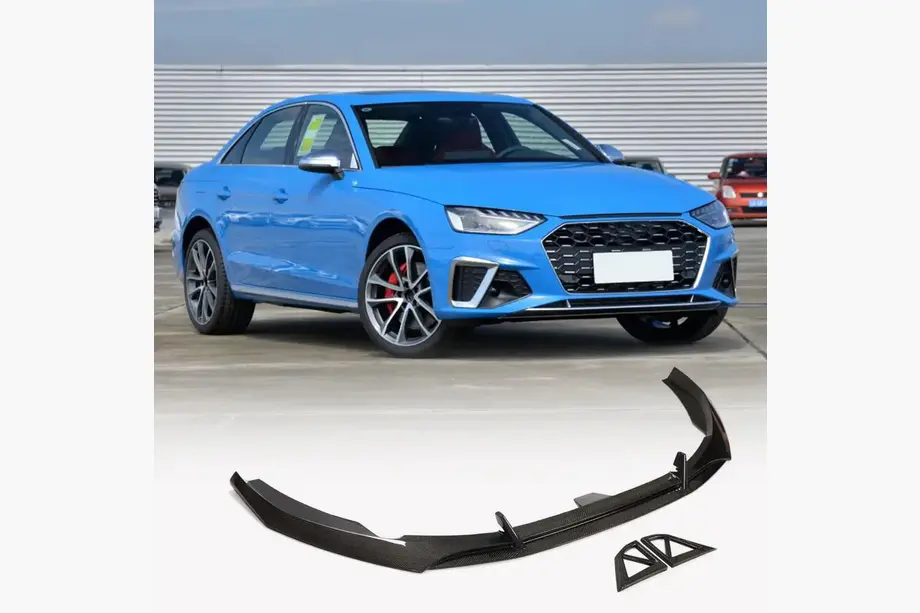 Lip spoiler del parachoques delantero (para S-Line Sedan 2019-2024, Carbono) foto 1