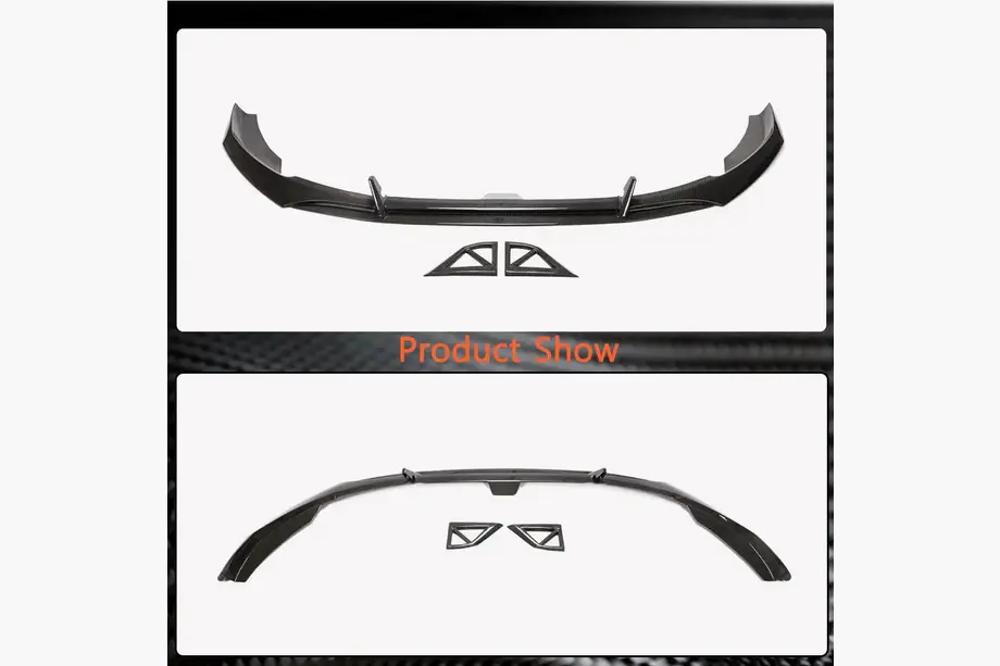 Lip spoiler del parachoques delantero (para S-Line Sedan 2019-2024, Carbono) foto 4