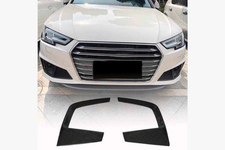 Audi A4 B9 2015-2024 Molduras de faros antiniebla V3 (para S-Line Sedan 2015-2019, Carbono) Foto 1
