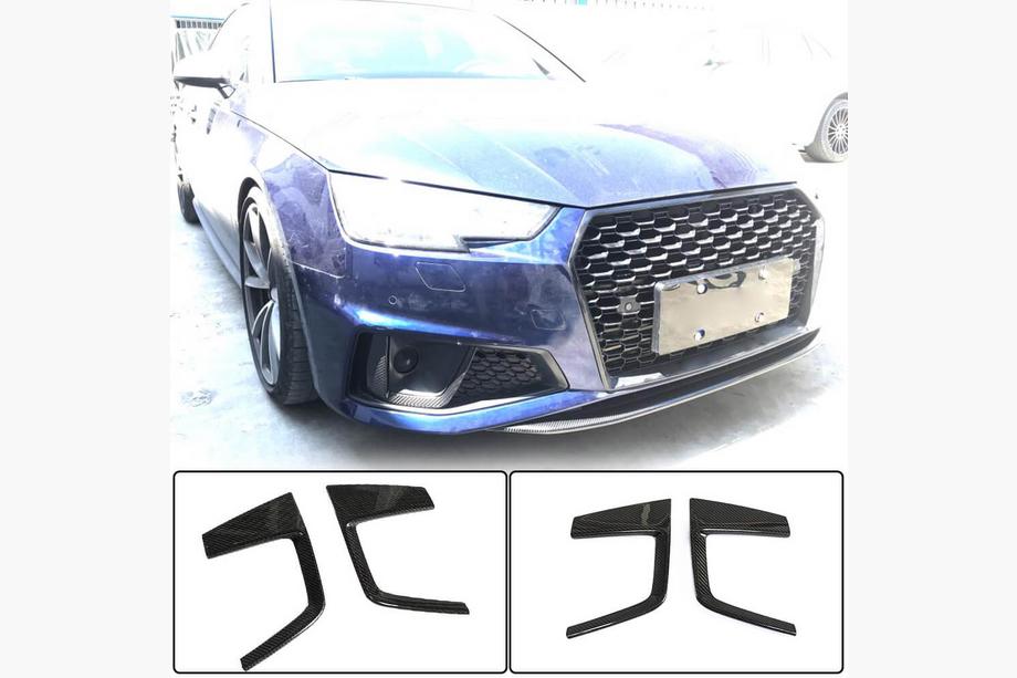 Audi A4 B9 2015-2024 Molduras de faros antiniebla V3 (para S-Line Sedan 2015-2019, Carbono) Foto 2