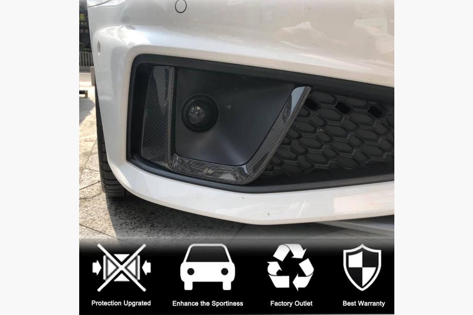 Audi A4 B9 2015-2024 Molduras de faros antiniebla V3 (para S-Line Sedan 2015-2019, Carbono) Foto 3
