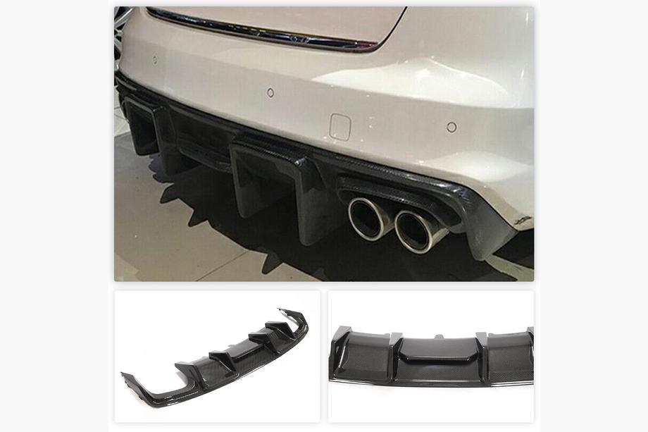 Audi A4 B8 2007-2015 Difusor de parachoques trasero (para S4 2013-2015, Carbono) Image