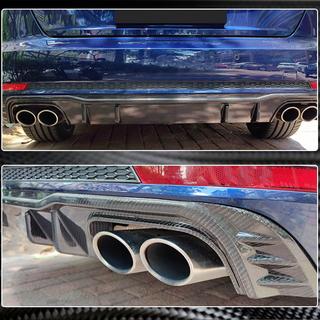 Difusor de parachoques trasero V2 (para S-Line Sedan 2015-2019, Carbono) foto 3