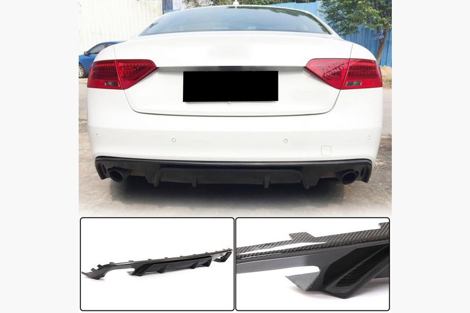 Audi A5 2007-2015 Difusor Trasero de Parachoques V2 (para S-Line 2012-2015, Carbono) Image