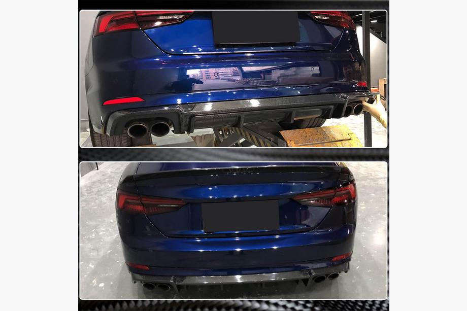 Audi A5 2016-2025 Difusor Trasero de Parachoques V2 (para S-Line 2016-2020, Carbono) Foto 6