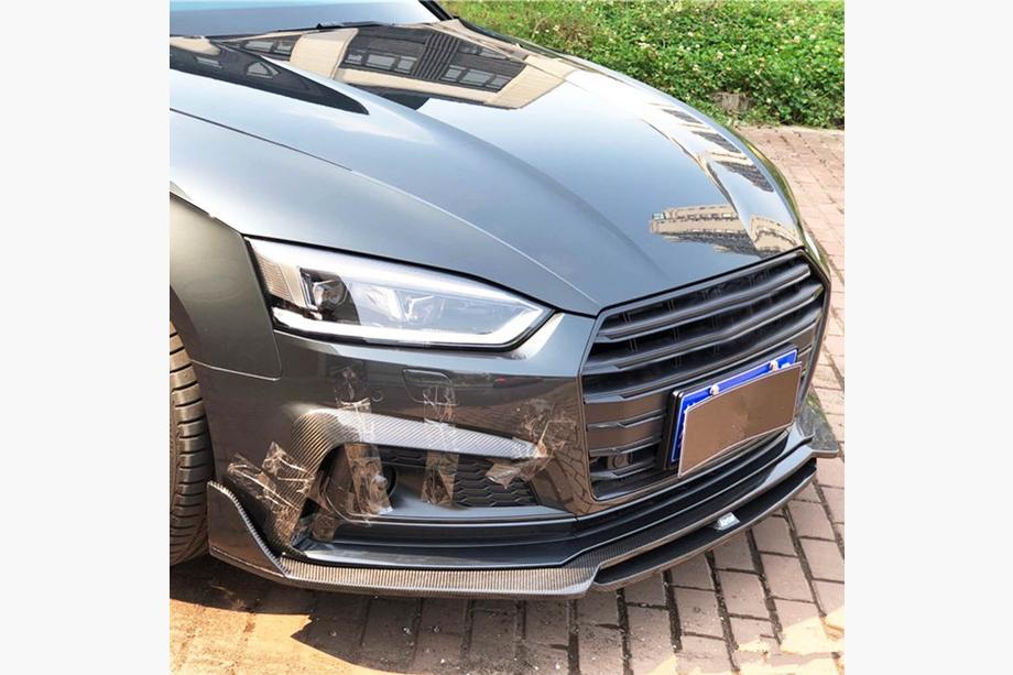 Audi A5 2016-2025 Labio Delantero V2 (para S-Line 2021-2025, Carbono) Foto 2