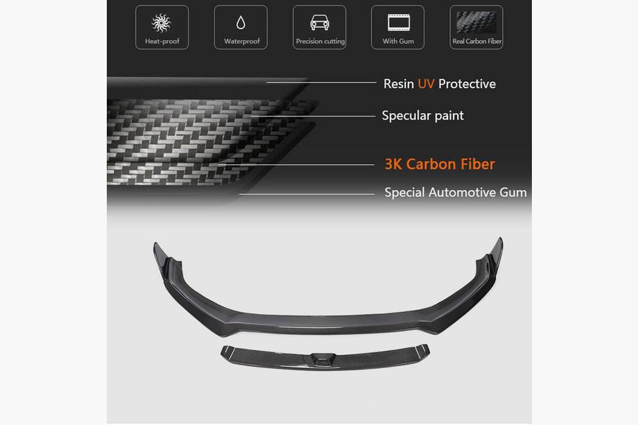 Audi A5 2016-2025 Labio Delantero V2 (para S-Line 2021-2025, Carbono) Foto 6