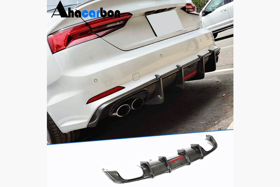 Audi A5 2016-2025 Difusor Trasero de Parachoques V1 (para S-Line 2016-2020, Carbono) Foto 1
