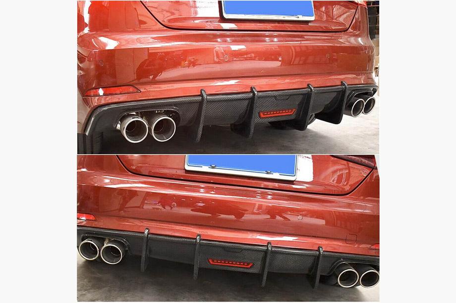 Audi A5 2016-2025 Difusor Trasero de Parachoques V1 (para S-Line 2016-2020, Carbono) Foto 6