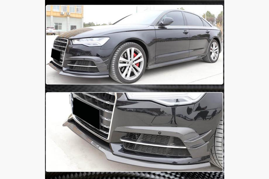 Audi A6 C7 2011-2017 Lip Frontal Paragolpes Carbono V3 para S-Line 2014-2018 Foto 3