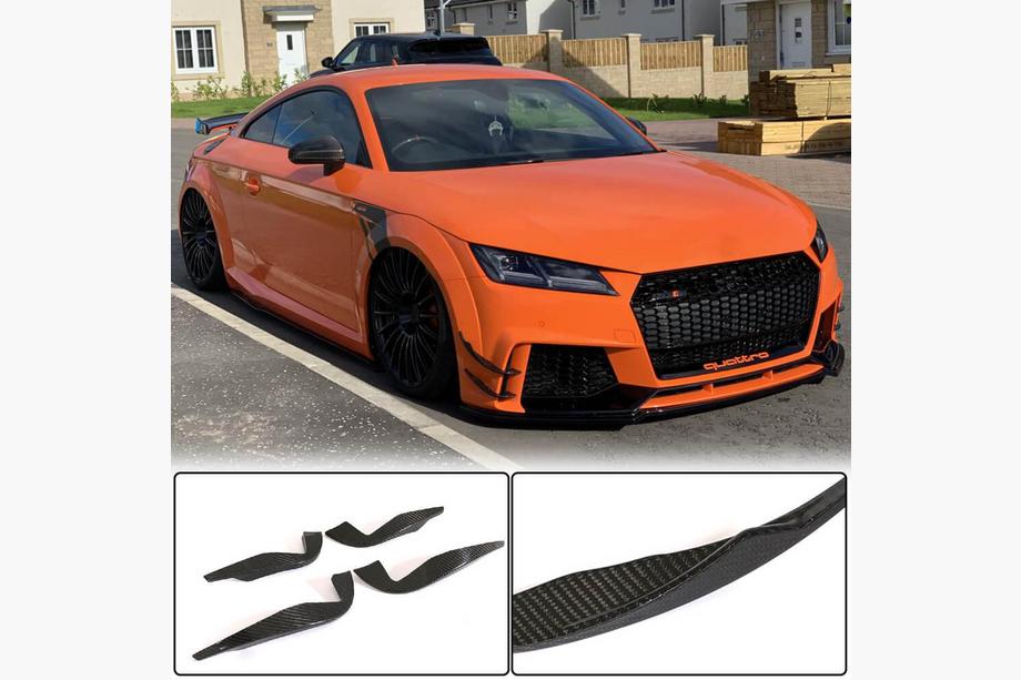 Audi TT 2014-2023 Apliques laterales para parachoques delantero (para RS, 2016-2019, Carbono) Image
