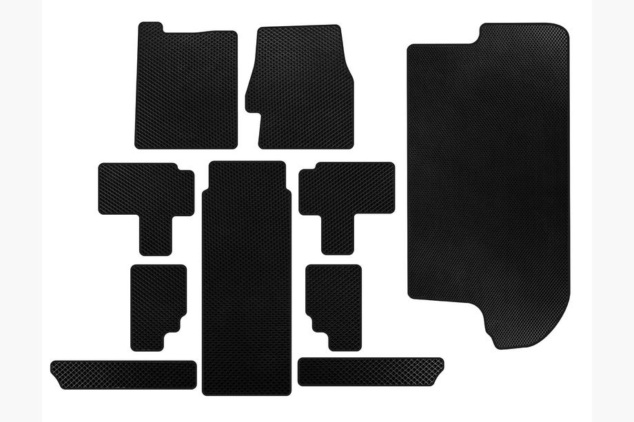 Kia Carnival 2002-2013 Alfombrillas EVA (interior completo, Negro) Image